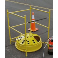 Manhole Guard, 42in × 32-1/4in × 32-1/4in, 28lbs, Steel